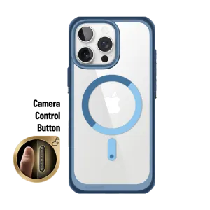 Tight Fit Polished Texture Finish iPhone 16 Pro Max 6.9 inch Unicorn Beetle MAG Slim Clear MagSafe Camera Control Button Case-Blue