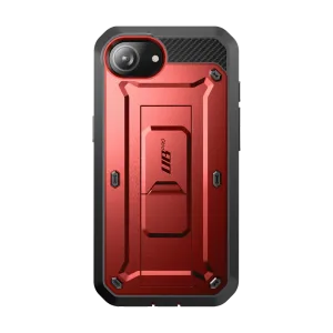 Light Frame Color Accent iPhone 16e  Unicorn Beetle Pro Rugged Case-Metallic Red