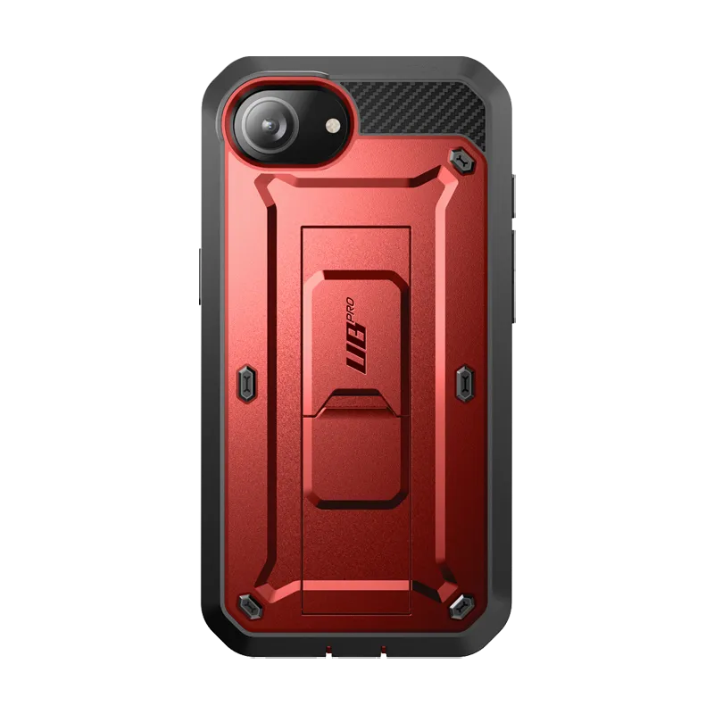 Light Frame Color Accent iPhone 16e  Unicorn Beetle Pro Rugged Case-Metallic Red
