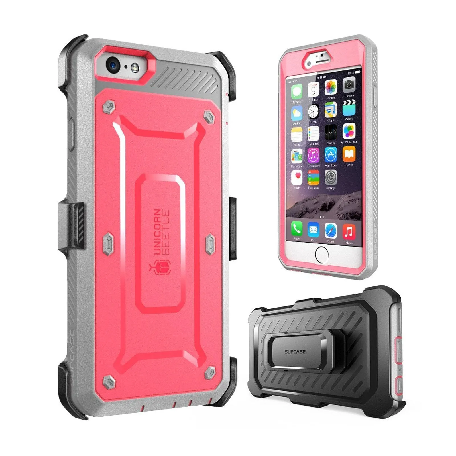 iPhone 6 / 6S Unicorn Beetle Pro Full Body Rugged Holster Case with Screen Protector-Pink Classic Design