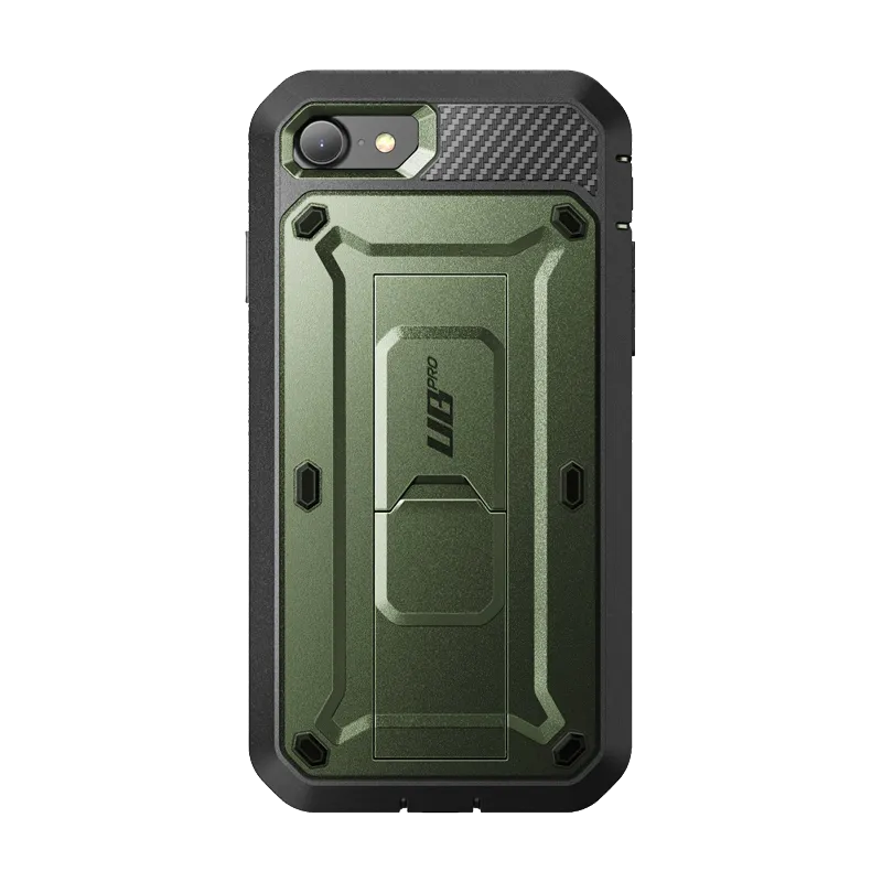 Minimal Cover Strong material iPhone SE Unicorn Beetle Pro Full-Body Case with Kickstand-Dark Green