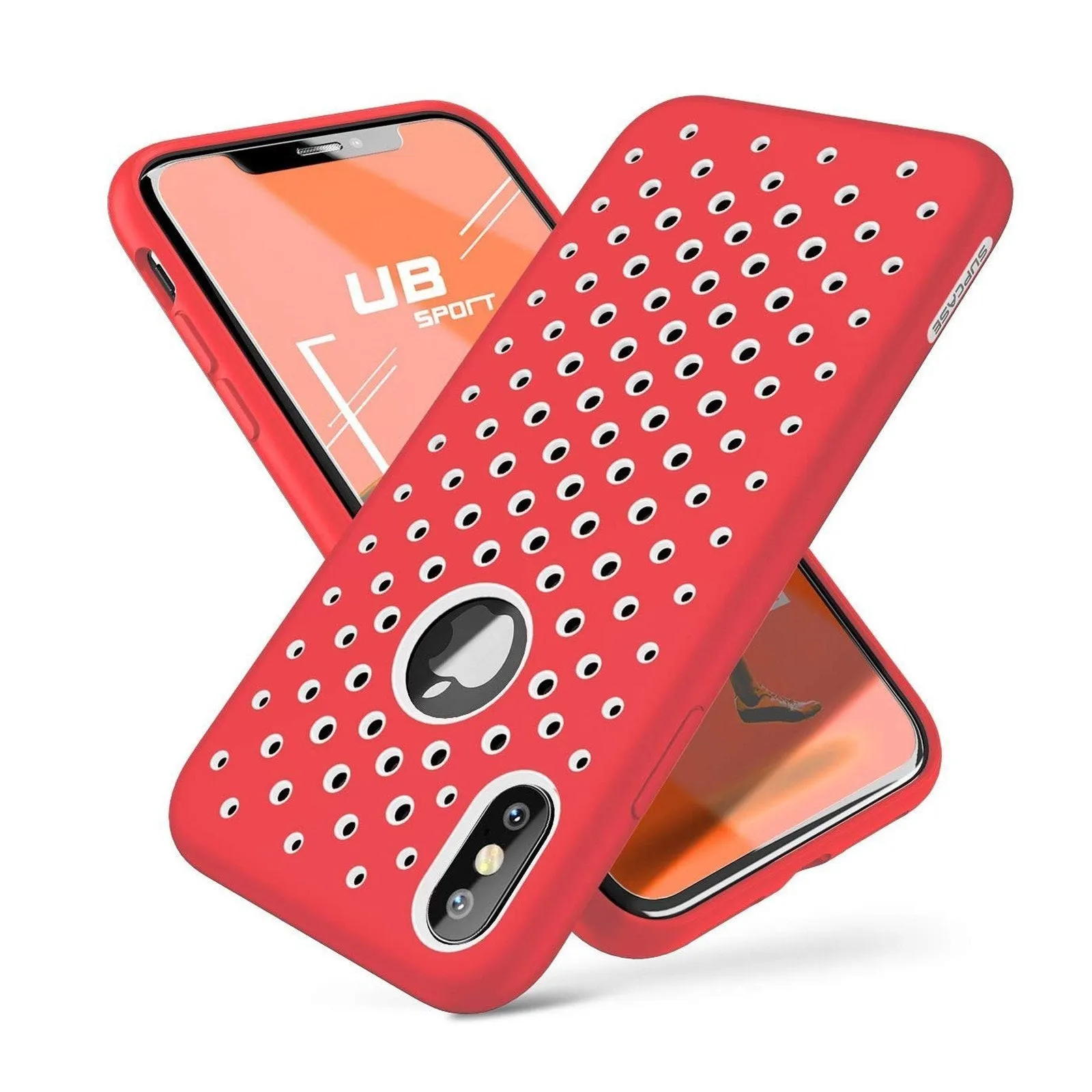 Clear Texture Minimal Grip iPhone X / XS Unicorn Beetle Sport Athletic Case-Red