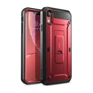 iPhone XR Unicorn Beetle Pro Full-Body Holster Case-Metallic Red Minimal Detail Texture Comfort Design