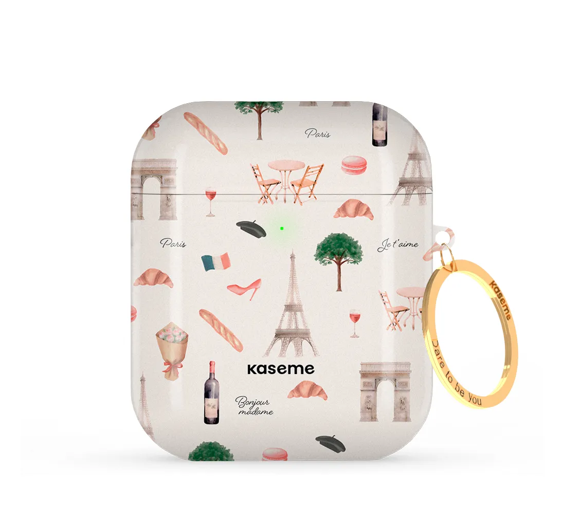 Je t??aime Paris AirPods Case Durable Rubber Bag