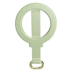 Kiwi Kiss | Matcha Green Shimmer MagRing  with Keychain Adjustable Finger Dock Office Spin Stand