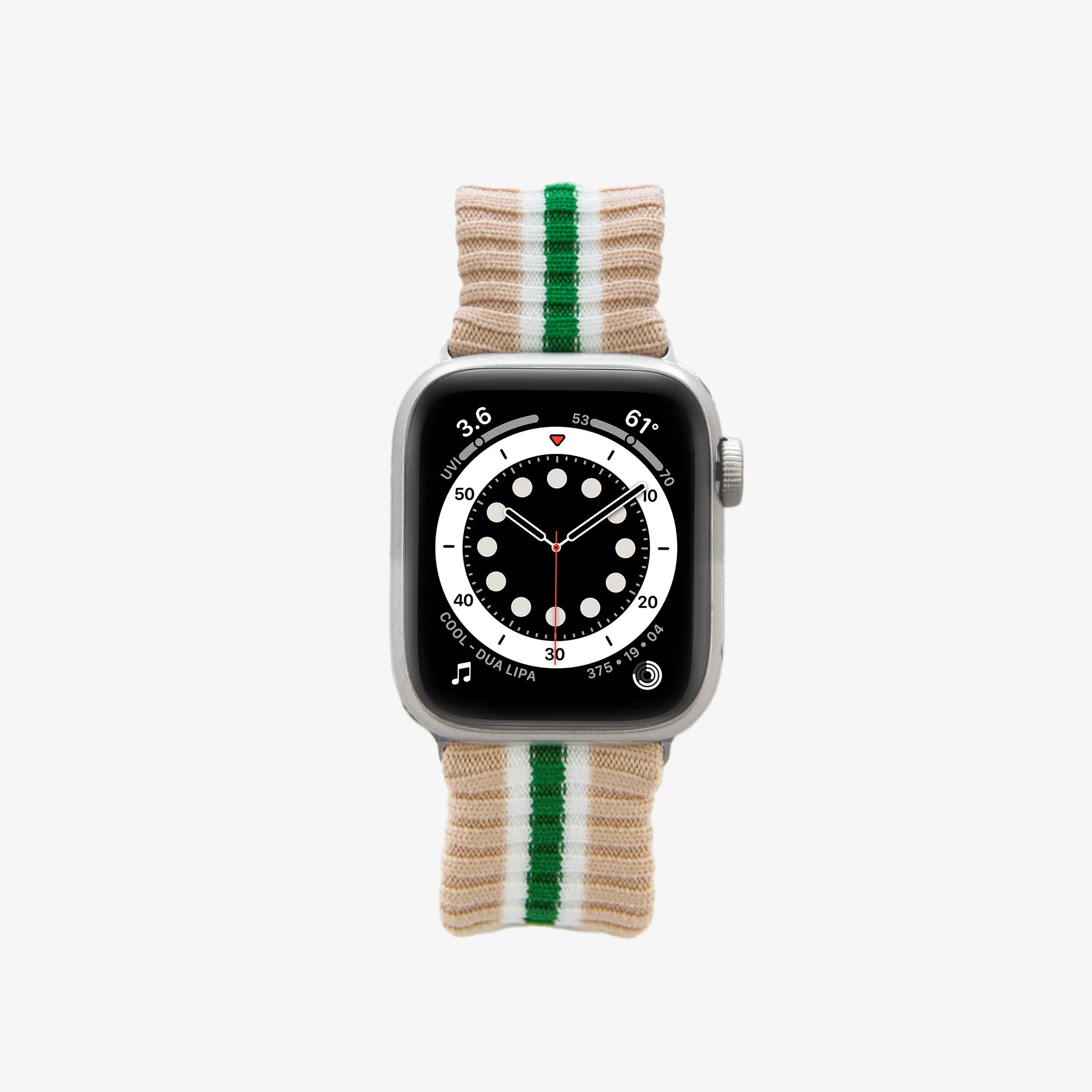 Knit Apple Watch? Band - Oat   Green Stripe Classic Minimal Design Minimalist Style
