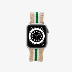 Knit Apple Watch? Band - Oat   Green Stripe Sporty Look Design Comfort Grip