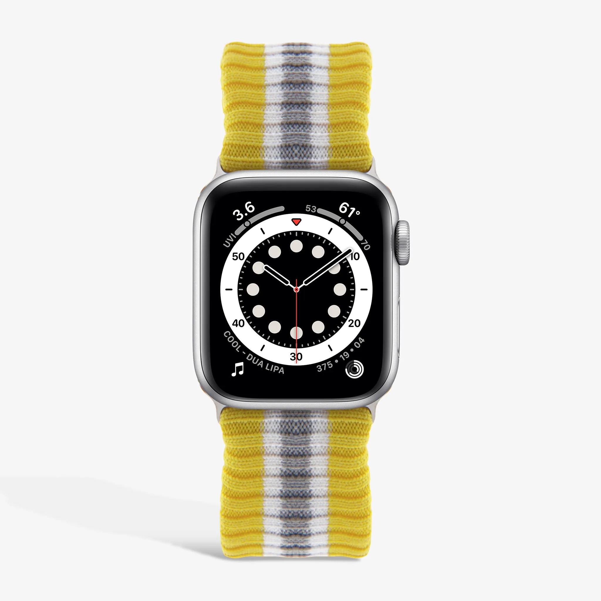 Casual accessory Knit Apple Watch? Band - Varsity Yellow   Grey Stripe