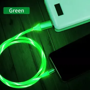 Elegant Surface LED Flowing Light Charging Cable for Apple iPhone
