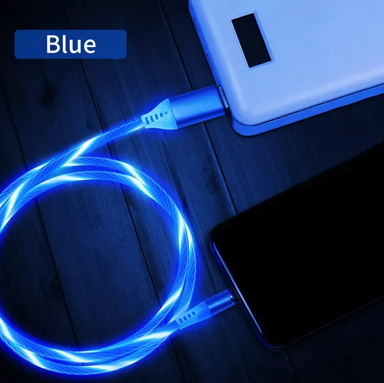 LED Flowing Light Charging Cable for Apple iPhone Strong Shell