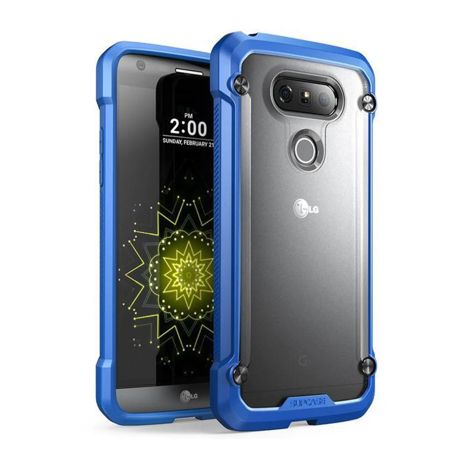 Outdoor Use Matte Surface LG G5 Unicorn Beetle Hybrid Protective Bumper Case-Blue