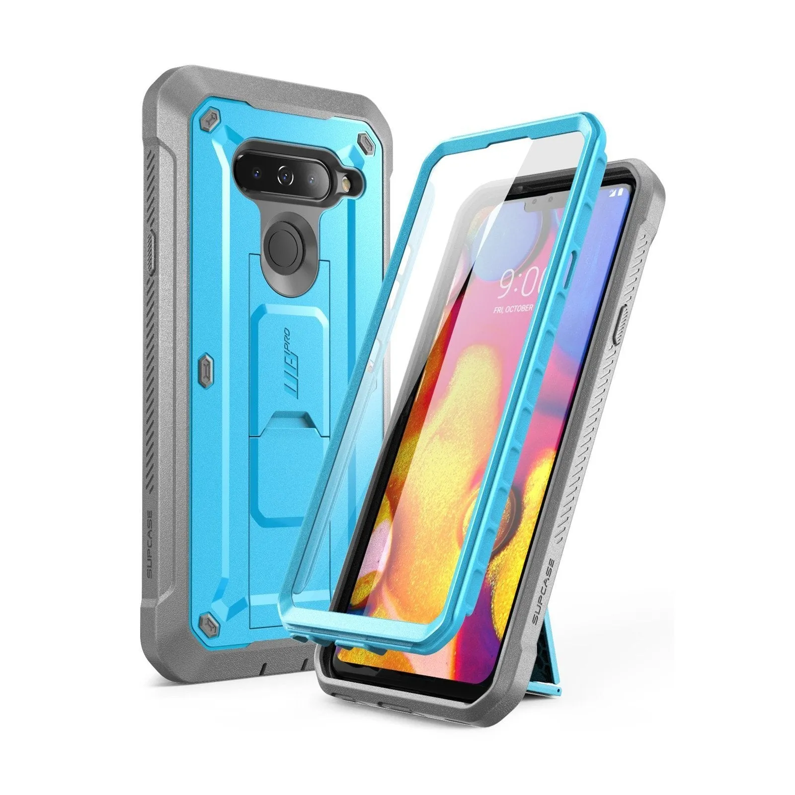 Trendy Finish LG V40 ThinQ Unicorn Beetle Pro Rugged Holster Case with Screen Protector-Blue