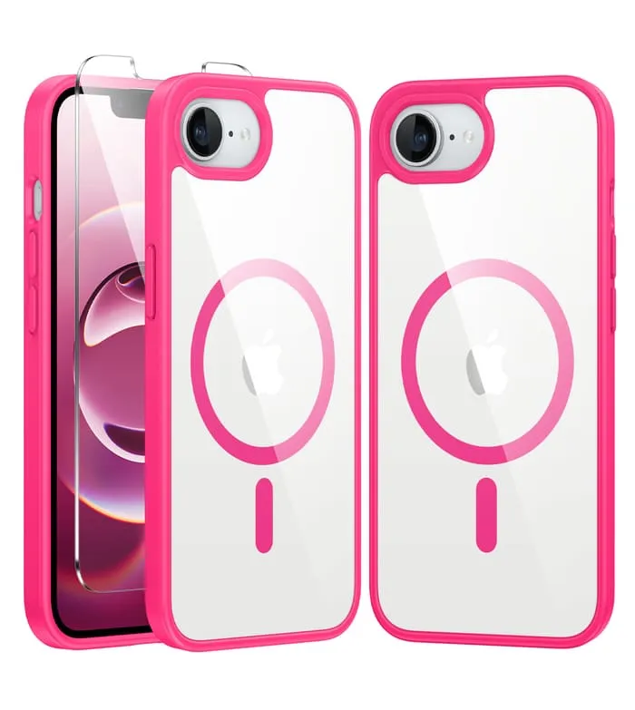 FNTCASE for iPhone SE 4/ SE 2025/ 16E Phone Case: Magnetic Translucent Shockproof Slim Phone Cover - Military Grade Drop Proof Hard Back Anti-Fingerprint Protective Case Premium Grip Stylish Touch