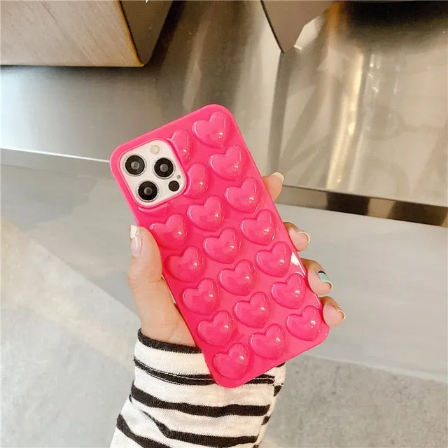 3D Love Heart Phone Case for iPhone Premium Protection Rugged Build Texture