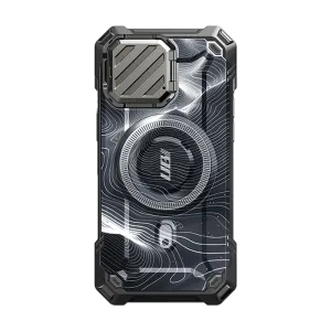 Portable Grip iPhone 15 Pro Max 6.7 inch Unicorn Beetle MAG XT MagSafe Case- Black Ripple