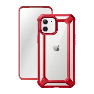 iPhone 12 Pro 6.1 inch Unicorn Beetle Exo with Screen Protector Clear Case-Red Comfort Pattern Texture Luxury Pattern