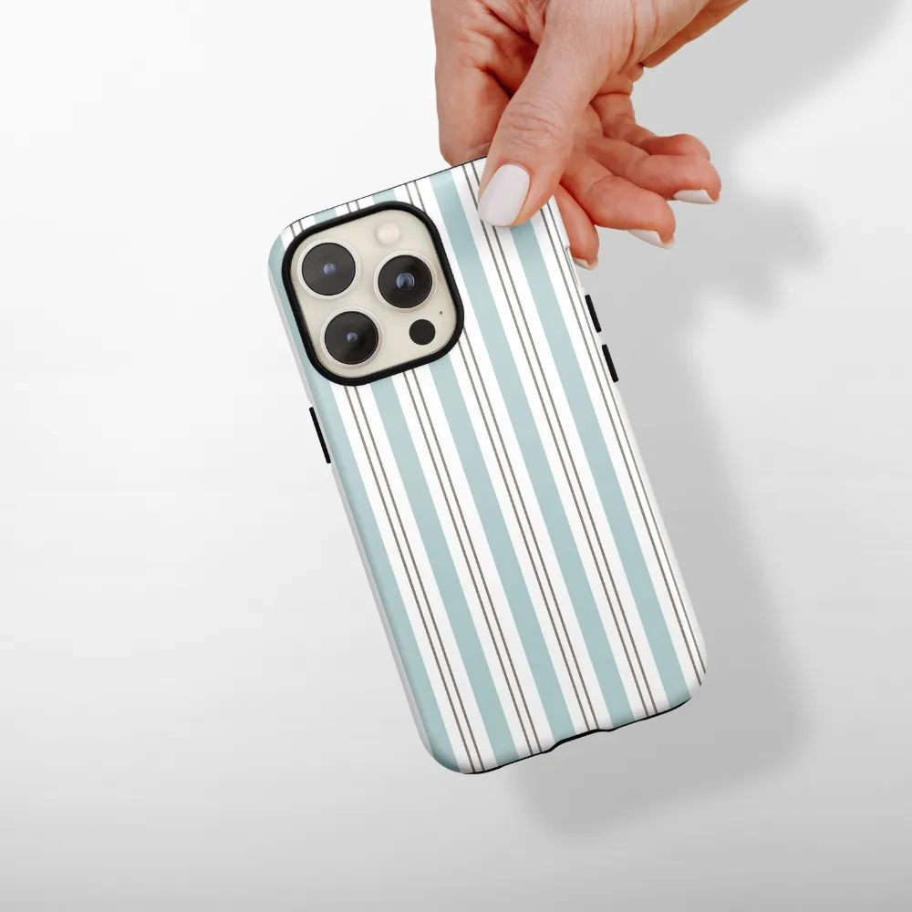 Tough Phone Case - Coastal Stripe Protective Form Texture