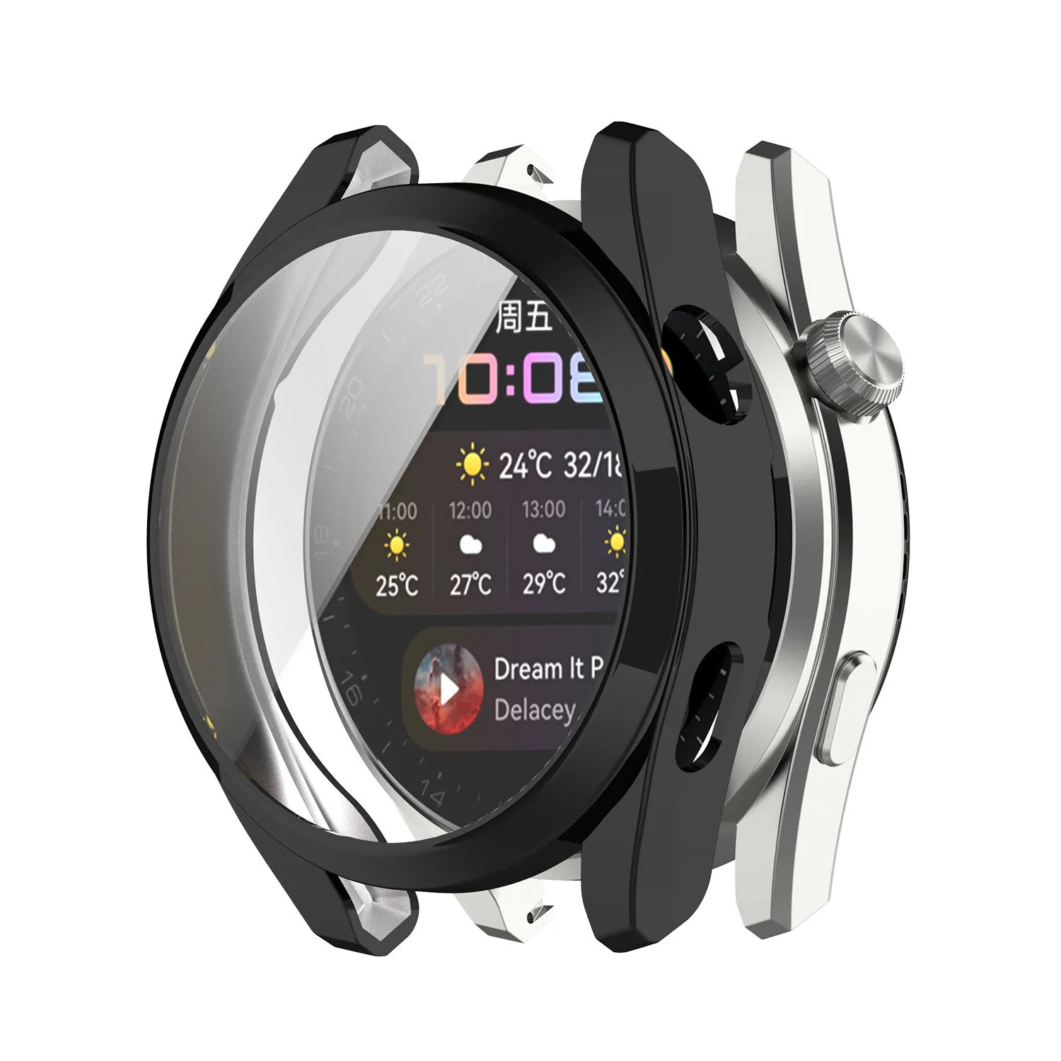 Huawei Watch 3 TPU Case (Black) Fitness Tracker Compatible