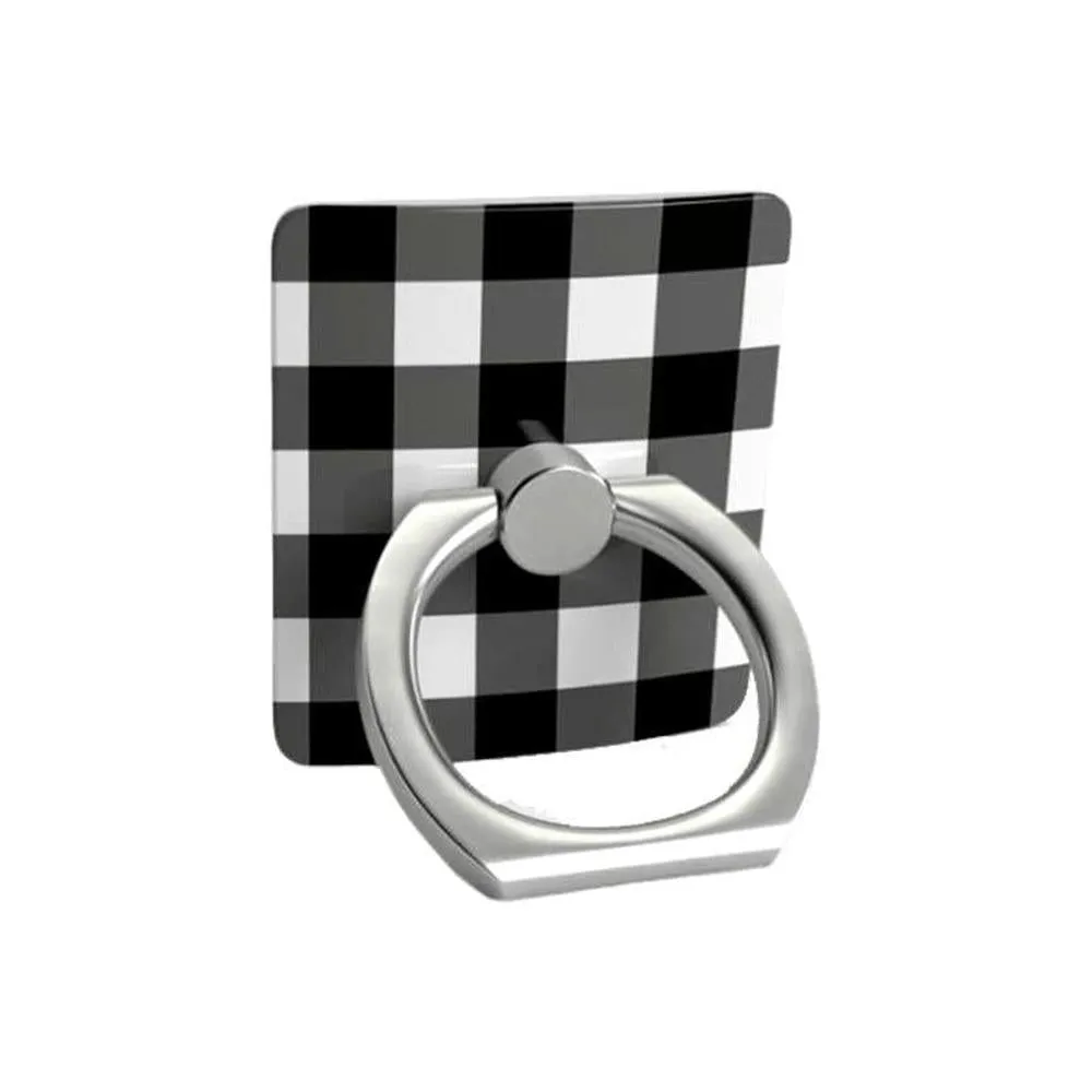 Travel-Friendly Mobile Ring Anti-Slip Base Check Me Out | Checkerboard Phone Ring
