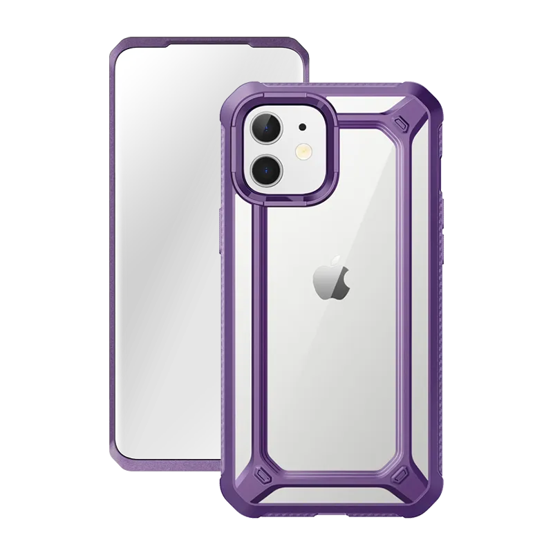 iPhone 12 mini 5.4 inch Unicorn Beetle Exo with Screen Protector Clear Case-Purple Rugged Look Finish Durable Quality