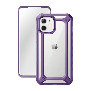iPhone 12 mini 5.4 inch Unicorn Beetle Exo with Screen Protector Clear Case-Purple Rugged Look Finish Durable Quality
