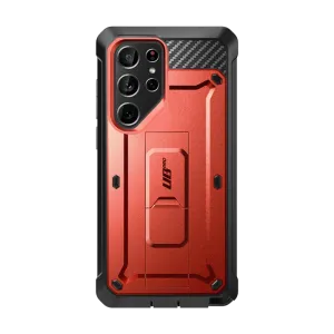 Galaxy S24 Ultra Unicorn Beetle PRO Rugged Case-Metallic Red Light Finish Polished Finish Texture