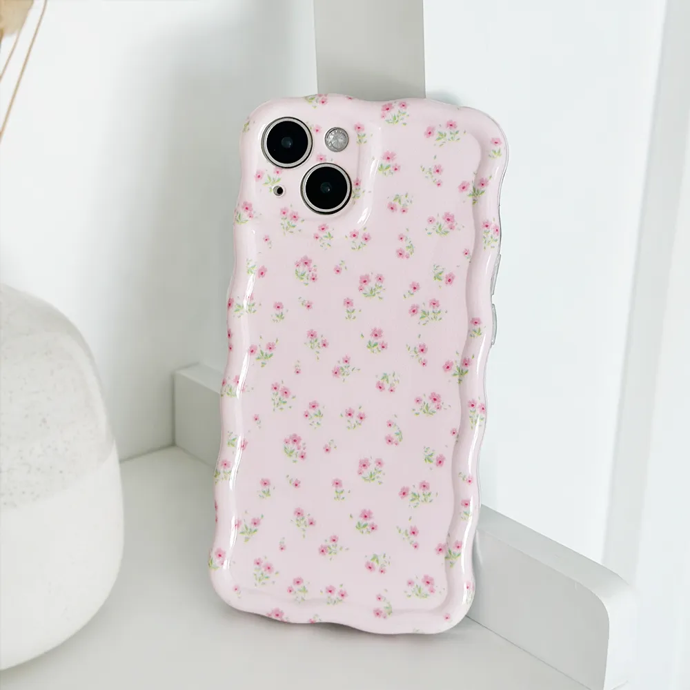 Wavy Phone Case - Ditsy Floral Pink Elegant Comfort Simple Style