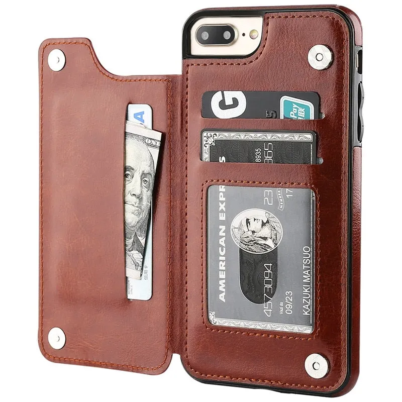 Impact shield Luxury Slim Fit Premium Leather Flip Case For iPhone