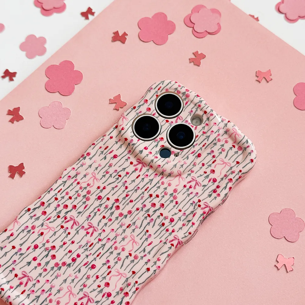 Professional Style Wavy Phone Case - Peony Bow
