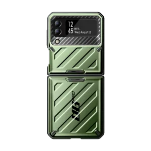 Galaxy Z Flip4 Unicorn Beetle PRO Rugged Case with Belt Clip-Dark Green Port Protection