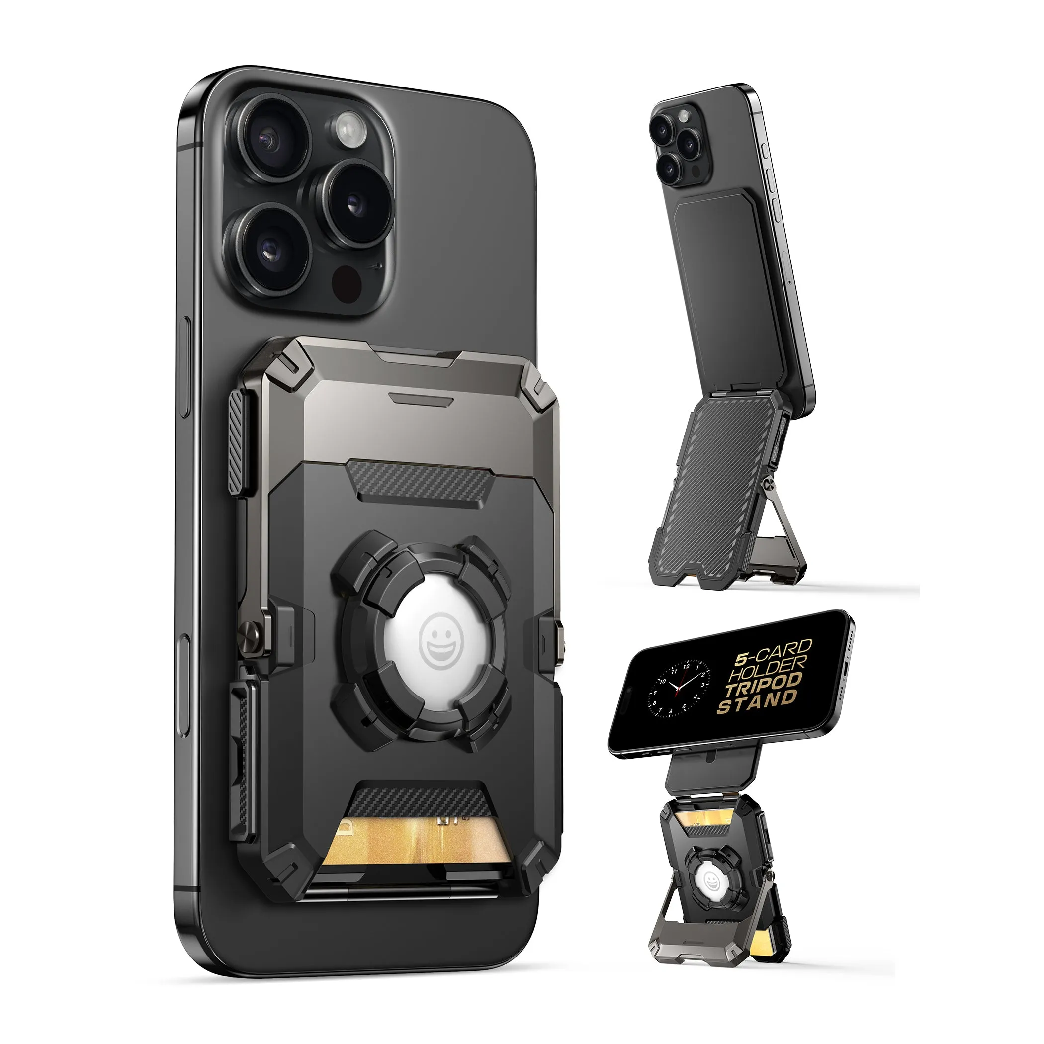 MagSafe Wallet with AirTag Holder ?C 5-Card Storage, RFID Blocking, and Strong Magnetic Lock Handy Everyday Wallet