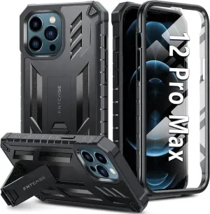 iPhone 12 Pro Max Case Military Grade Protection Mobile Cover with Kickstand Elegant Finish Matte Look Finish