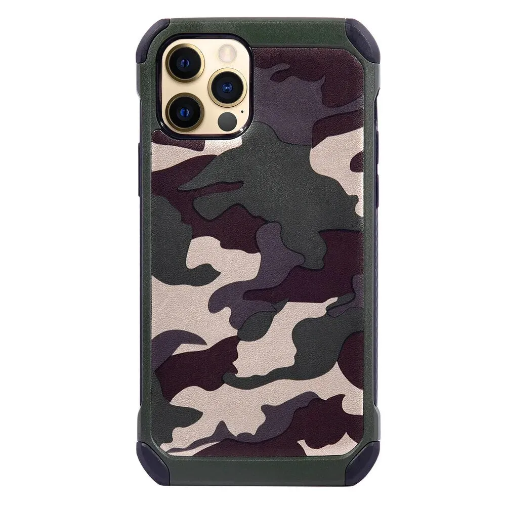 Army/Military Camouflage Silicone Soft TPU Shockproof Armor Case for iPhone Handheld device Minimal Aesthetic