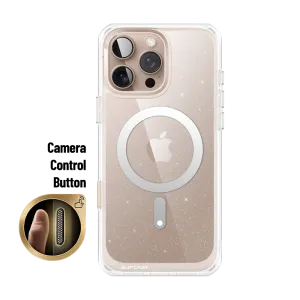 Protective Corners iPhone 16 Pro Max 6.9 inch Unicorn Beetle MAG Slim Clear MagSafe Camera Control Button Case-Glitter Pink