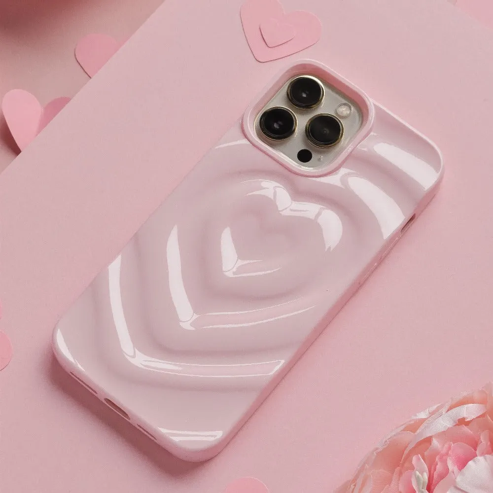 Melting Heart Phone Case - Peony Pink Comfort Edge Texture