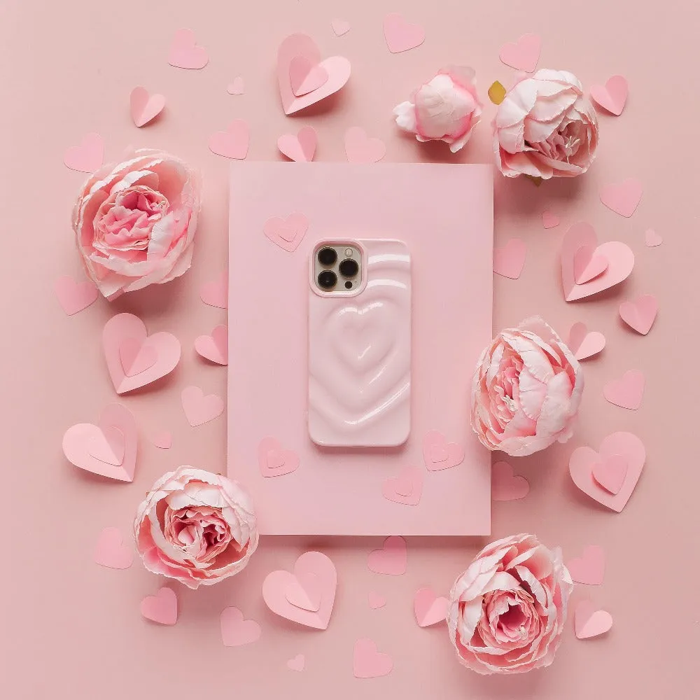Melting Heart Phone Case - Peony Pink Vivid Detail