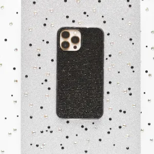 Comfort Fit Edge Disco Sparkle Phone Case - Black