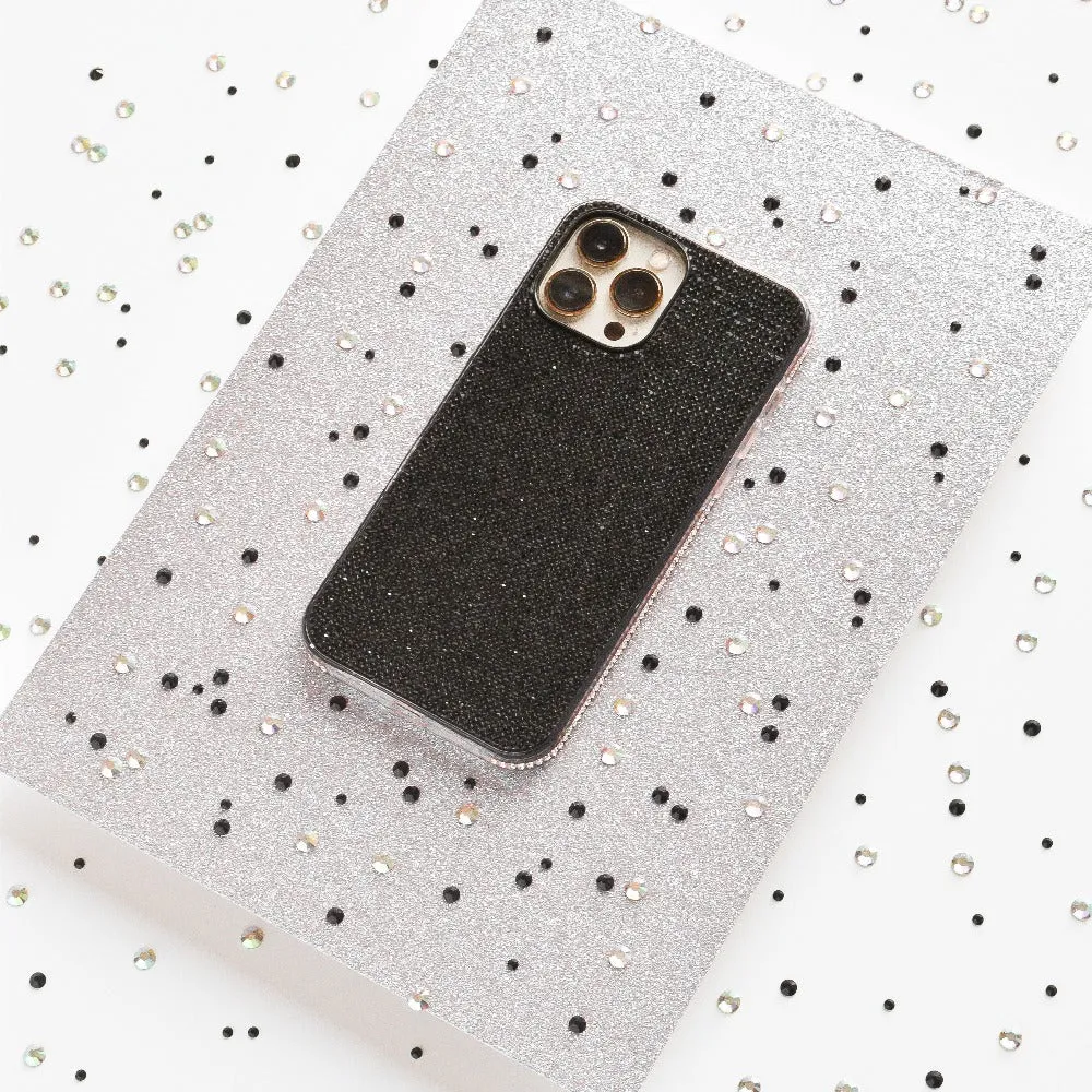 Disco Sparkle Phone Case - Black Soft Texture
