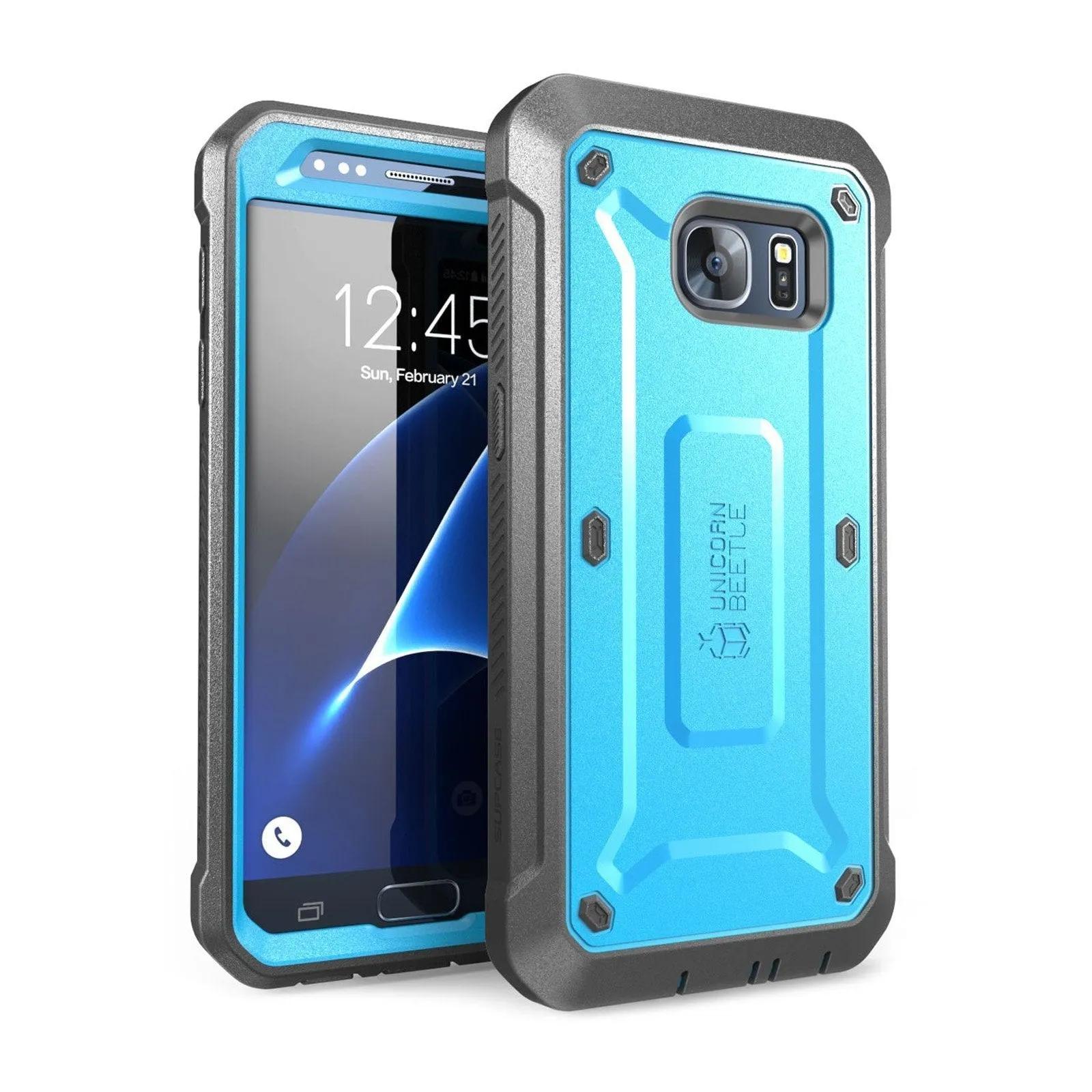 Galaxy S7 Unicorn Beetle Pro Full Body Rugged Holster Case-Blue Minimal Surface Layer High gloss