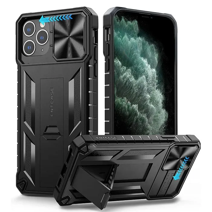 iPhone 11 Pro Max Case: Military Grade Drop Protective Phone Case with Slidable Camera Lens Cover and Kickstand Flexible Feel Protective Layering