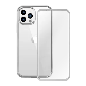 iPhone 13 Pro Max 6.7 inch Unicorn Beetle Edge with Screen Protector Clear Case-Silver Soft Feelings