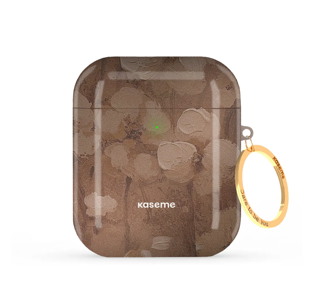 Functional Compact Case airpods case for active users Mocha Bloom AirPods Case