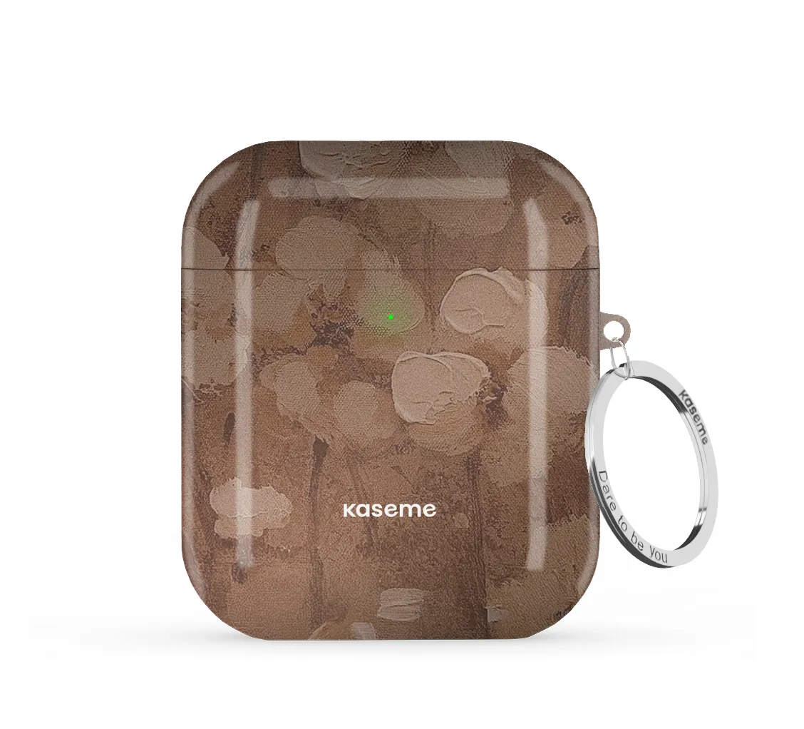 clear frosted airpods cover Mocha Bloom AirPods Case
