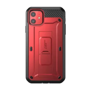 iPhone 11 6.1 inch Unicorn Beetle Pro Rugged Case-Metallic Red Soft touch layer Marble Pattern