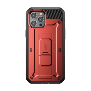 iPhone 12 Pro 6.1 inch Unicorn Beetle Pro Rugged Case-Metallic Red Soft Grip Finish Soft Finish