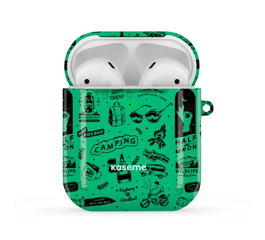 Escapade Green AirPods Case anti scratch travel airpods case anti drop case design