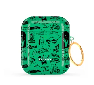 Escapade Green AirPods Case portable earbuds protector