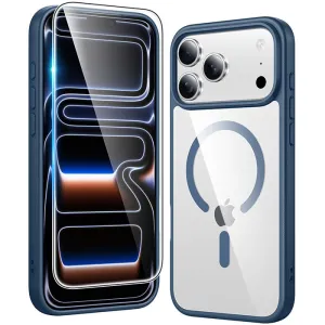 FNTCASE for iPhone 17 Pro Case: Clear Anti Yellowing Magnetic Military Grade Drop Protection Cell Phone Cover - Rugged Shockproof Protective Bumper Transparent Soft Layered Design