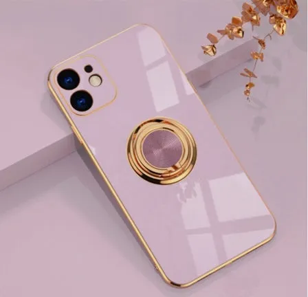 Reusable Material Office use Luxury Royal Plating Ring Holder Phone Case For iPhone - 16, 16 Pro, 16 Plus, 16 Pro Max