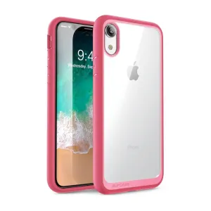 Ergonomic Texture iPhone XR Unicorn Beetle Style Slim Clear Case-Pink